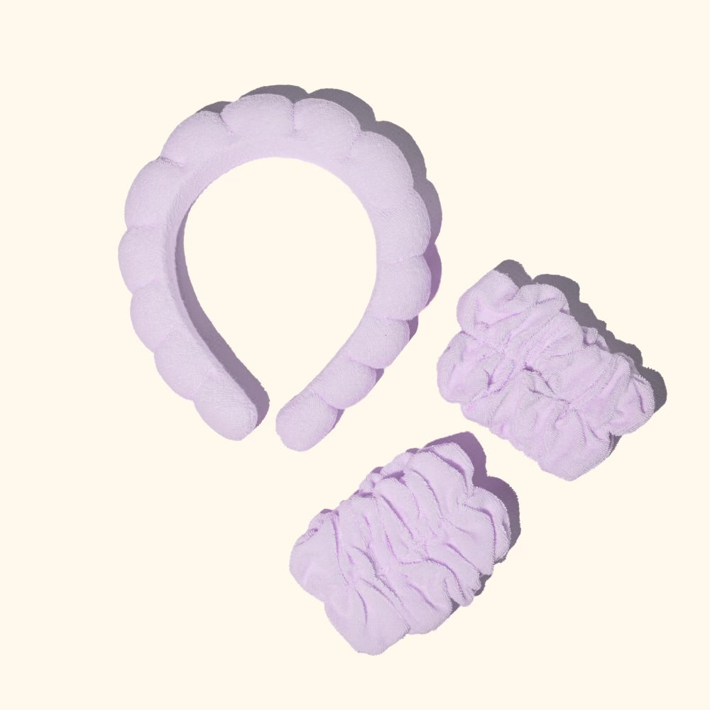 Purple Headband + Wristband Set